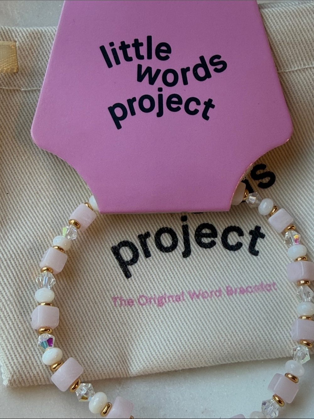 Little Words Project Bow Charm
Beaded Bracelet - Pink/Clear/Gold - Picture 4 of 5